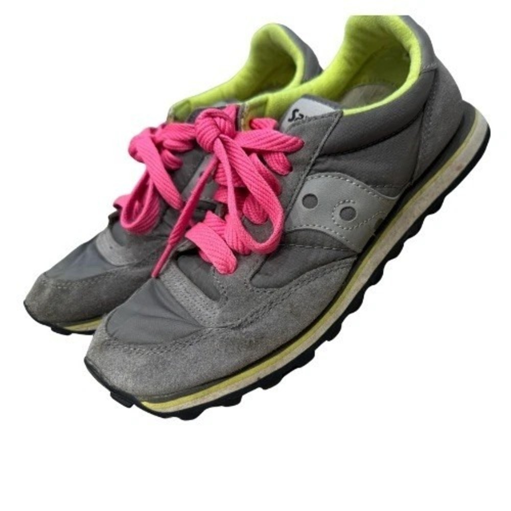 Saucony Jazz Low Pro Women's 7.5 Gray Hot Pink Retro Running Sneakers Rare